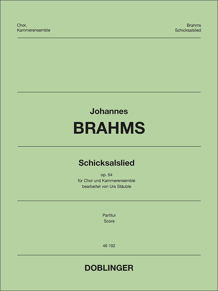 Johannes Brahms: Schicksalslied: Mixed Choir and Accomp.: Score