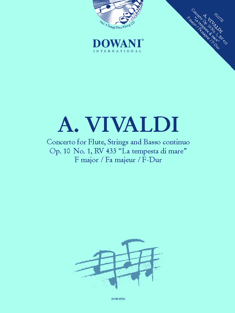 Antonio Vivaldi: Concerto for Flute  Strings and BC Op. 10 No. 1: Flute: Score