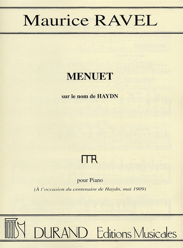 Maurice Ravel: Menuet Sur Le Nom De Haydn: Piano: Instrumental Work