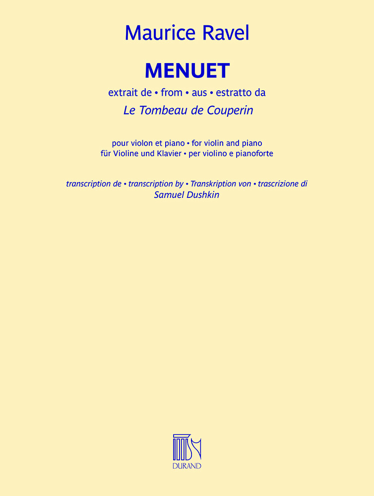 Maurice Ravel: Menuet (extrait du Tombeau de Couperin): Violin