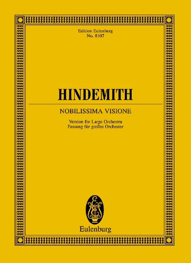 Paul Hindemith: Nobilissima Visione: Orchestra: Miniature Score