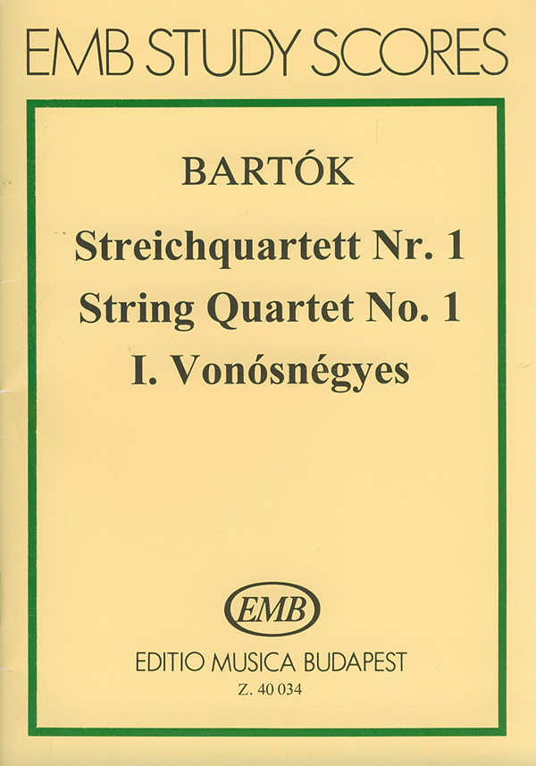Bla Bartk: String Quartet No.1 Op.7: String Quartet: Miniature Score