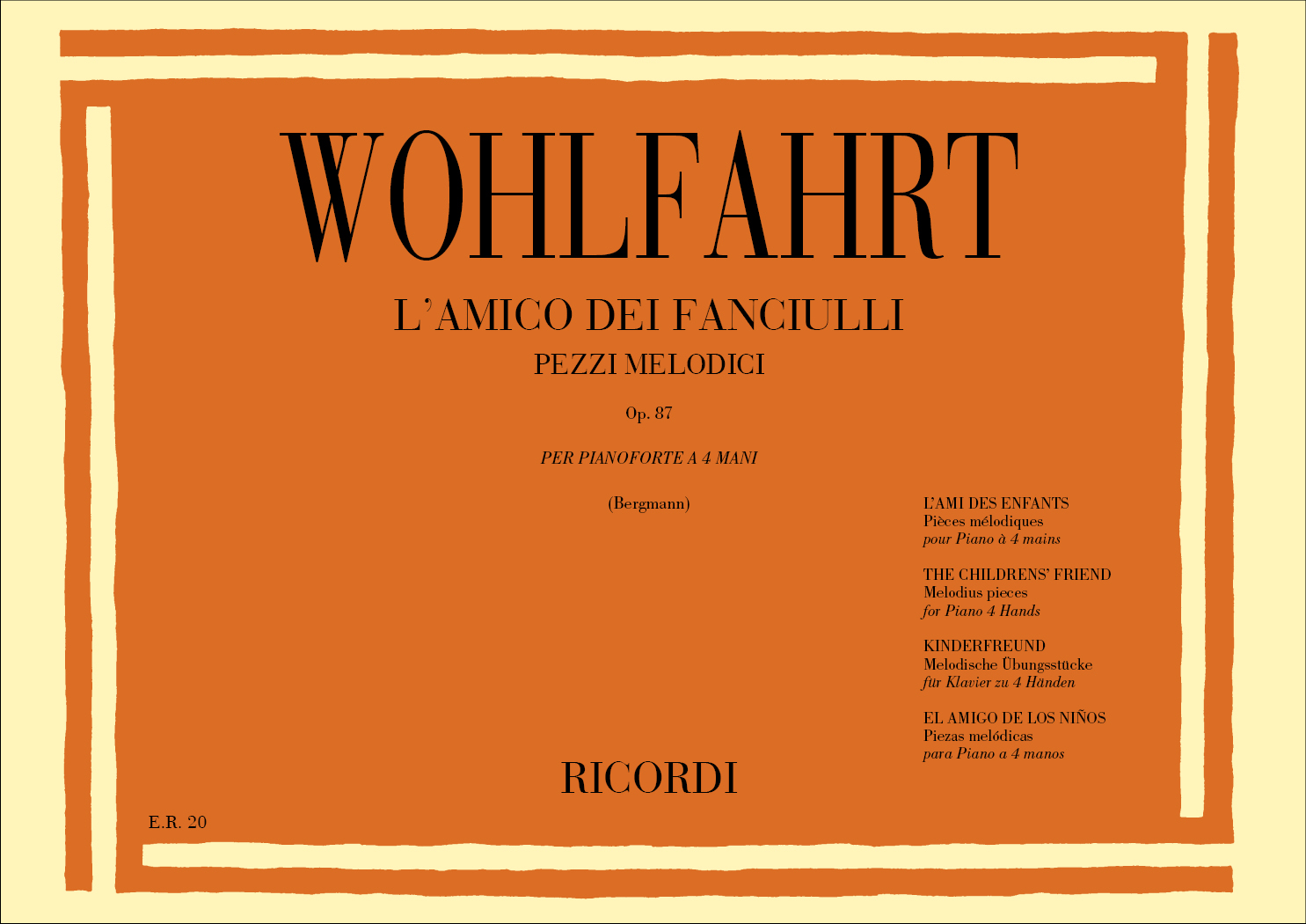 H. Wohlfart: L'Amico Dei Fanciulli Op. 87: Piano Duet