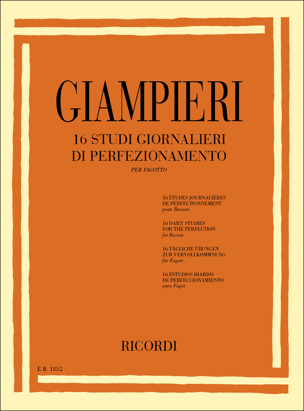 Alamiro Giampieri: 16 Studi Giornalieri Di Perfezionamento: Bassoon: