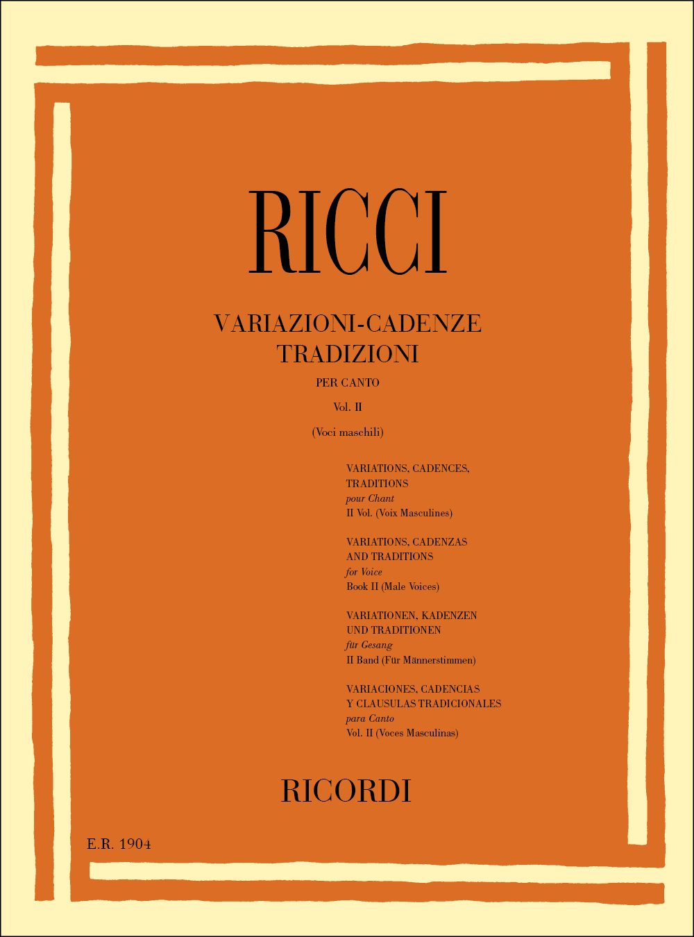 L. Ricci: Variazioni - Cadenze Tradizioni per Canto Vol II: Men's Choir