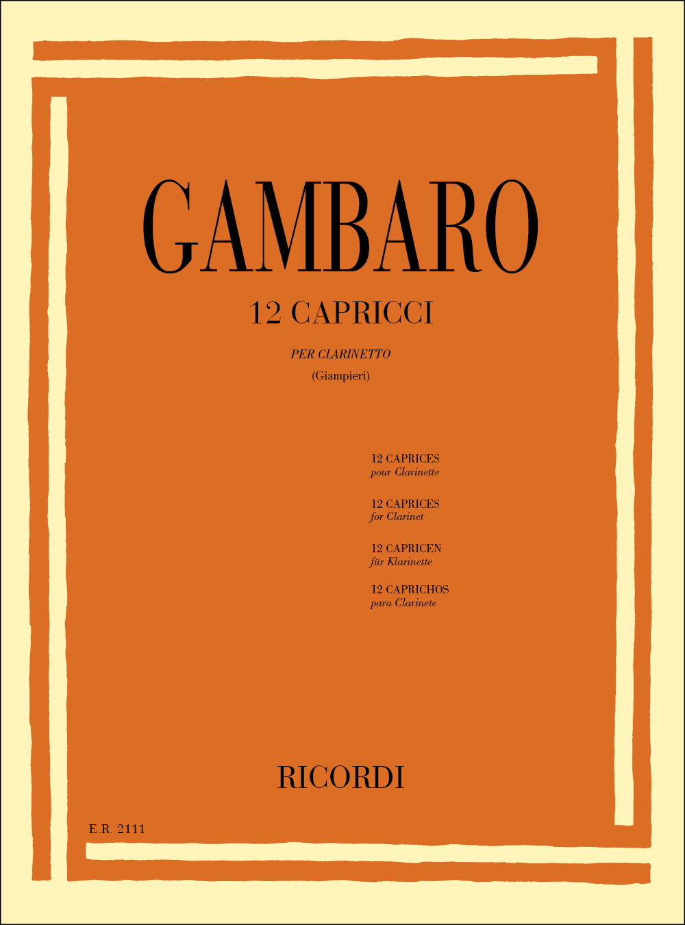 Giovanni Battista Gambaro: 12 Capricci: Clarinet