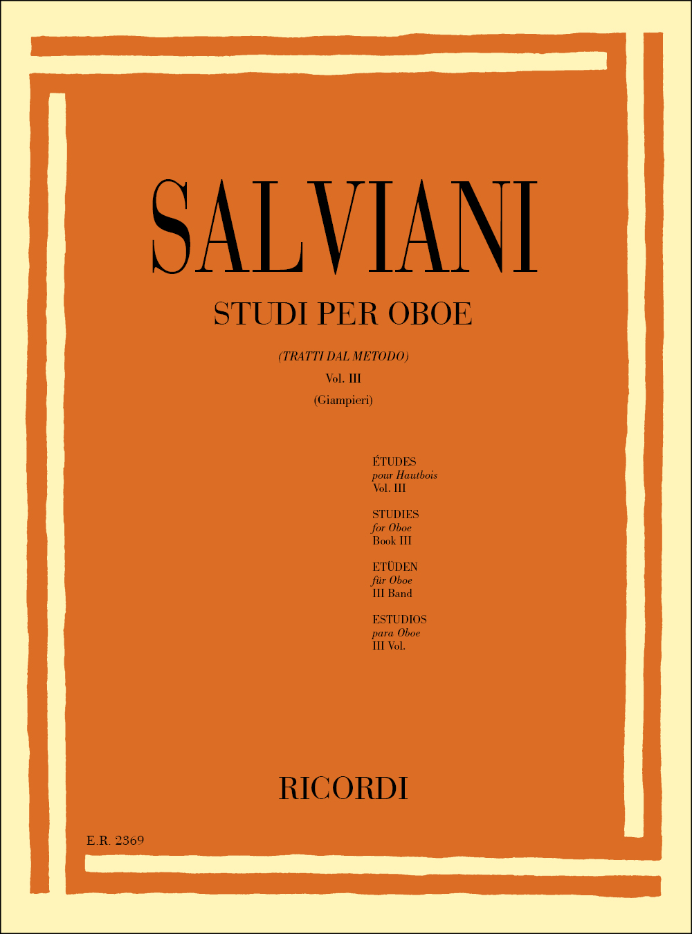 C. Salviani: Studi Per Oboe (Tratti Dal Metodo) Vol. 3: Oboe