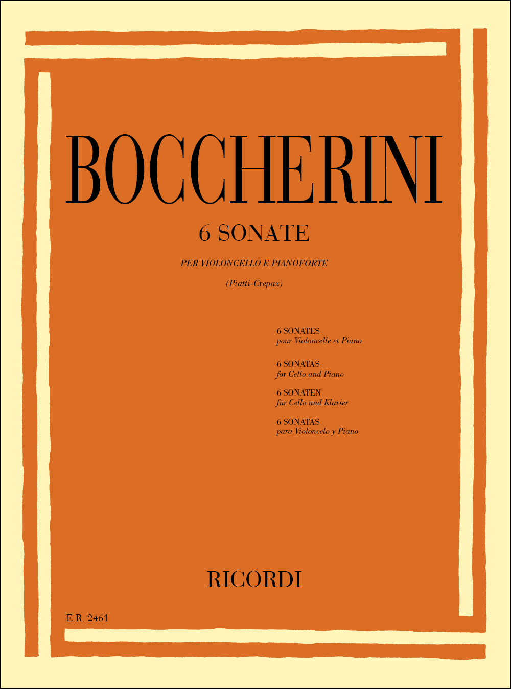 Luigi Boccherini: 6 Sonates: Cello: Instrumental Album