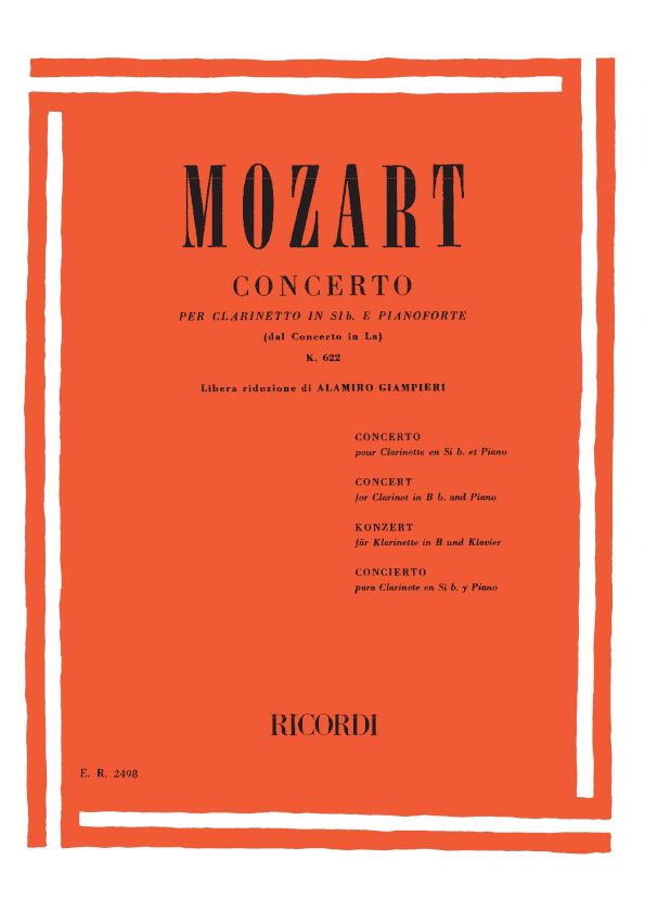 Wolfgang Amadeus Mozart: Concerto A-major KV 622 for Clarinet in Bb: Clarinet