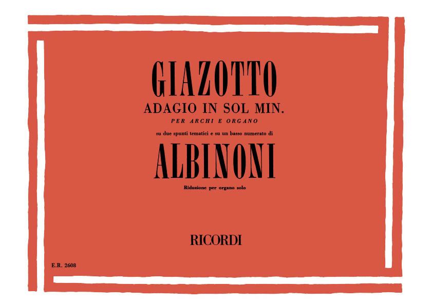 Tomaso Albinoni: Adagio in sol minore: Organ: Instrumental Work