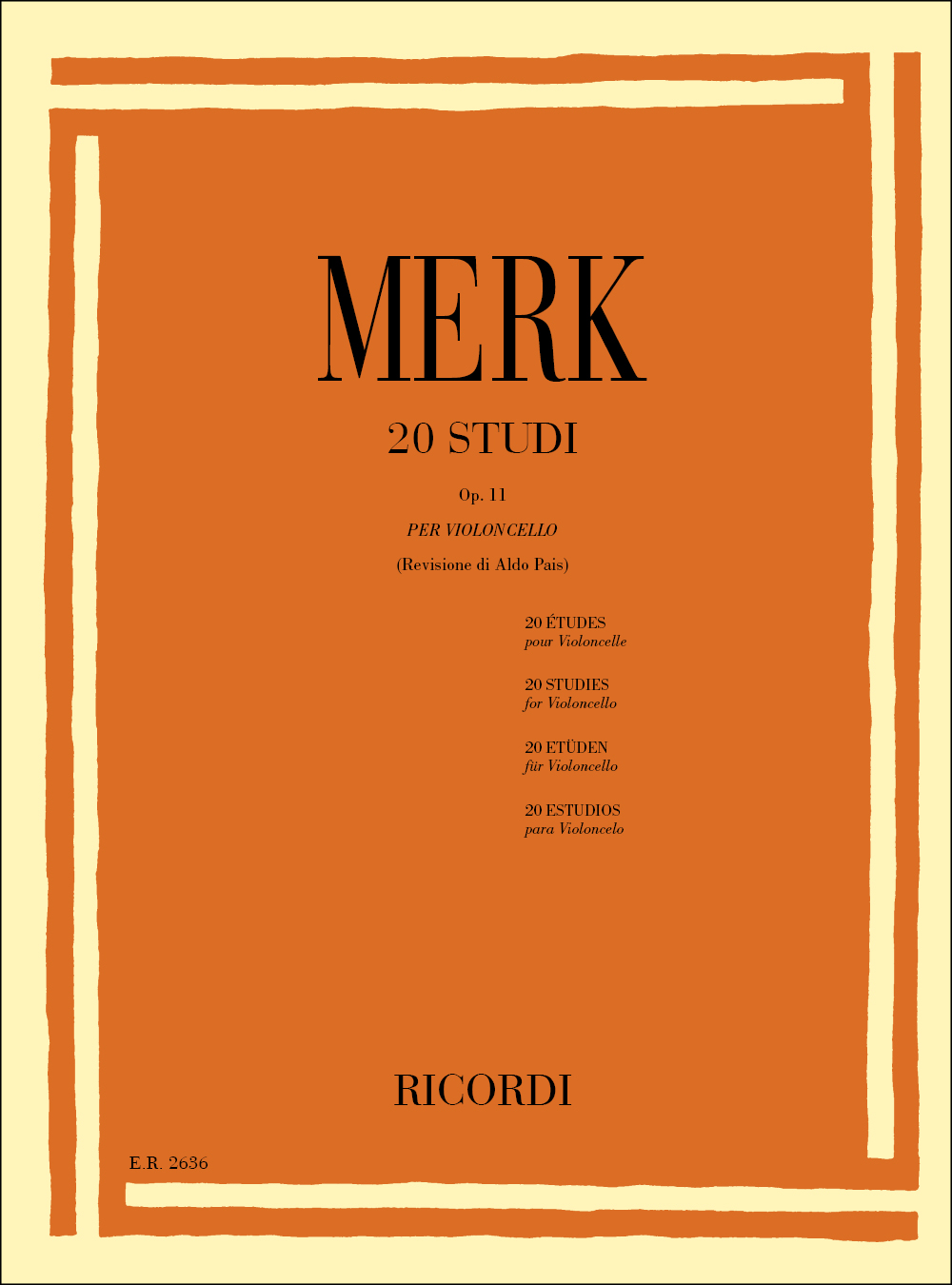 Joseph Merk: 20 Studies Opus 11: Cello