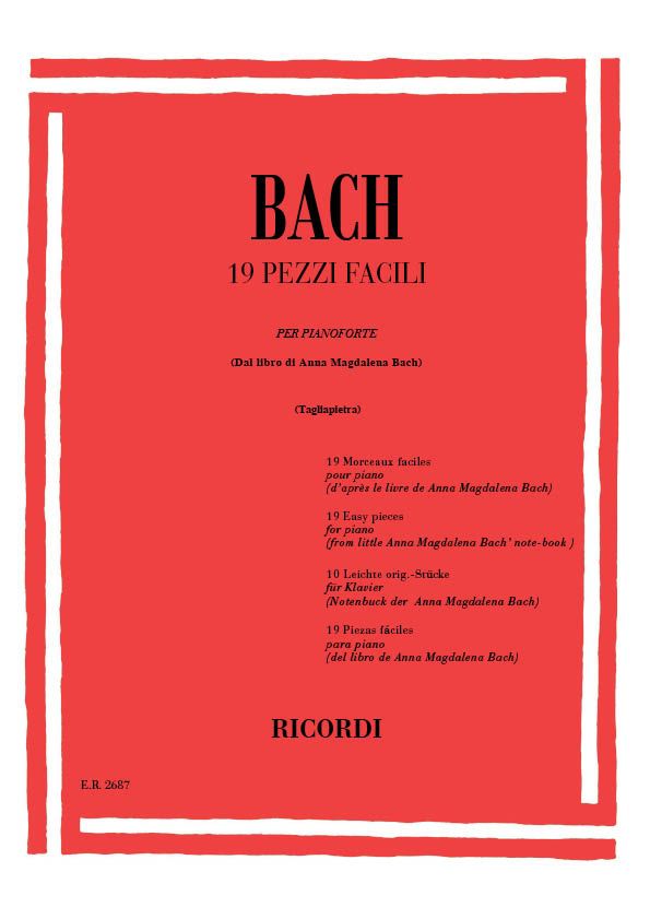 Johann Sebastian Bach: 19 Pezzi Facili: Piano