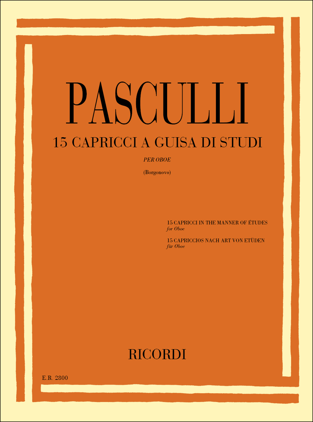Antonio Pasculli: 15 Capricci A Guisa Di Studi: Oboe