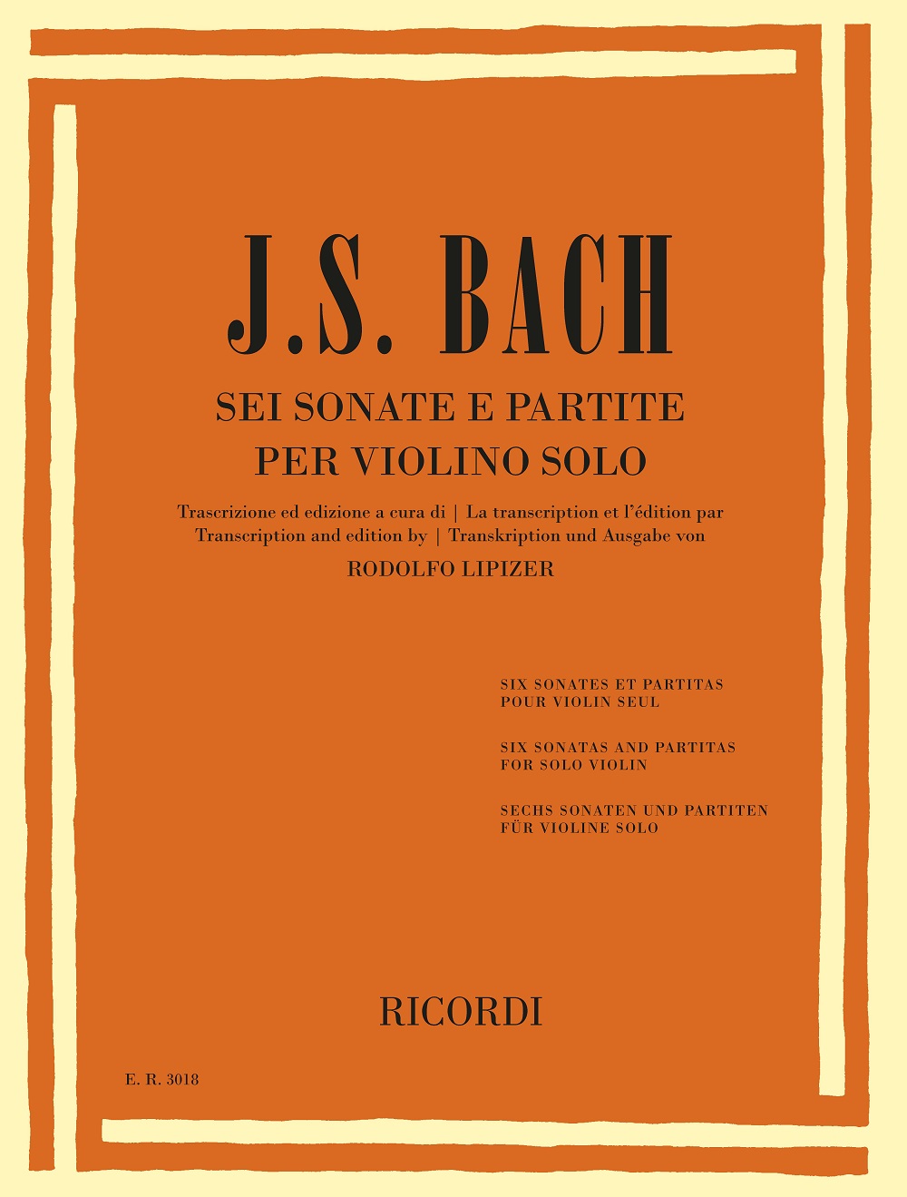Johann Sebastian Bach: Sei sonate e partite per violino solo: Violin: