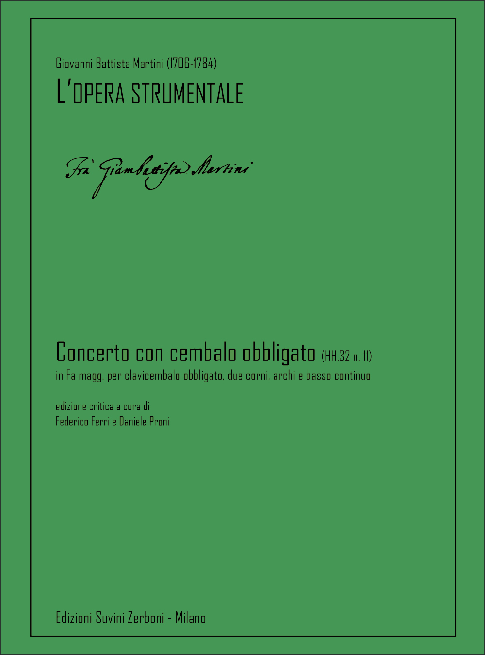 Giovanni Battista Martini: Concerto con cembalo obbligato (HH.32 n. 11):