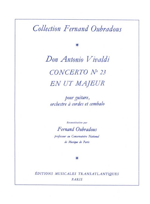 Antonio Vivaldi: Concerto N�23  En Ut Majeur