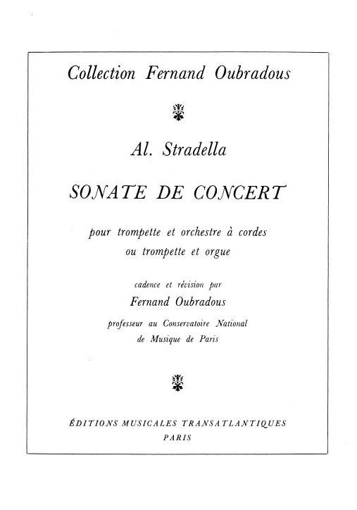 Alessandro Stradella: Sonate De Concert: Trumpet