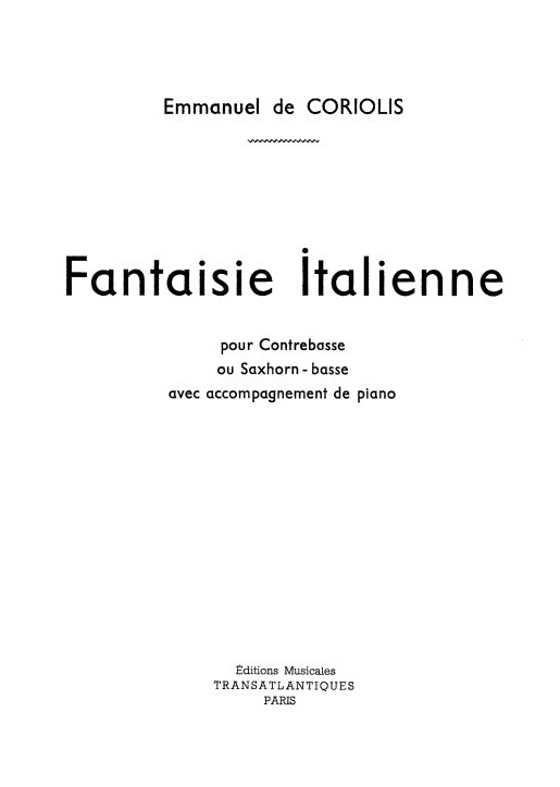 Coriolis De: Fantaisie Italienne: Bassoon: Instrumental Work