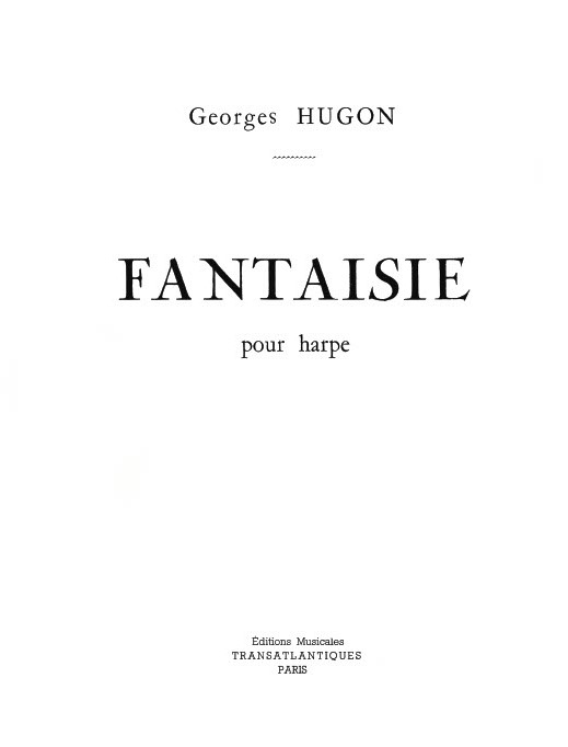 Georges Hugon: Fantaisie: Harp