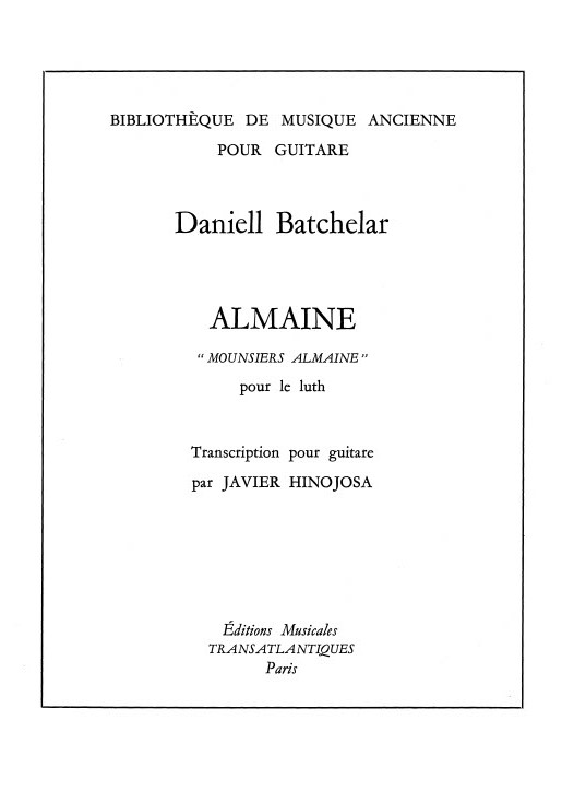 Daniel Batchelar: Almaine: Guitar