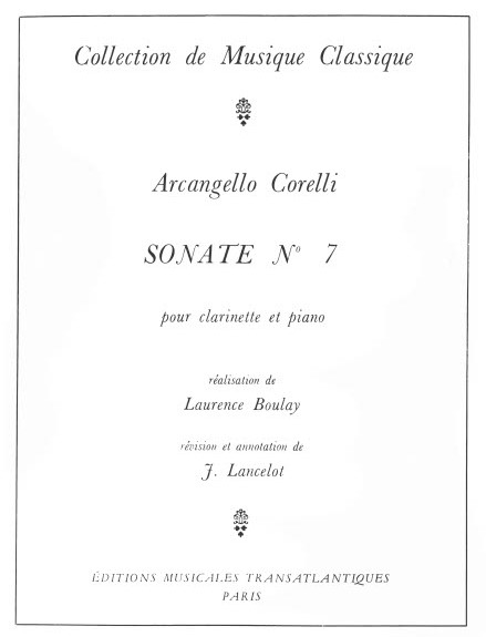 Arcangelo Corelli: Sonate N7: Clarinet