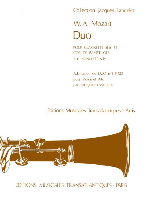 Wolfgang Amadeus Mozart: Duo K 423 N°1: Clarinet Ensemble