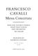 Cavalli, Francesco : Livres de partitions de musique