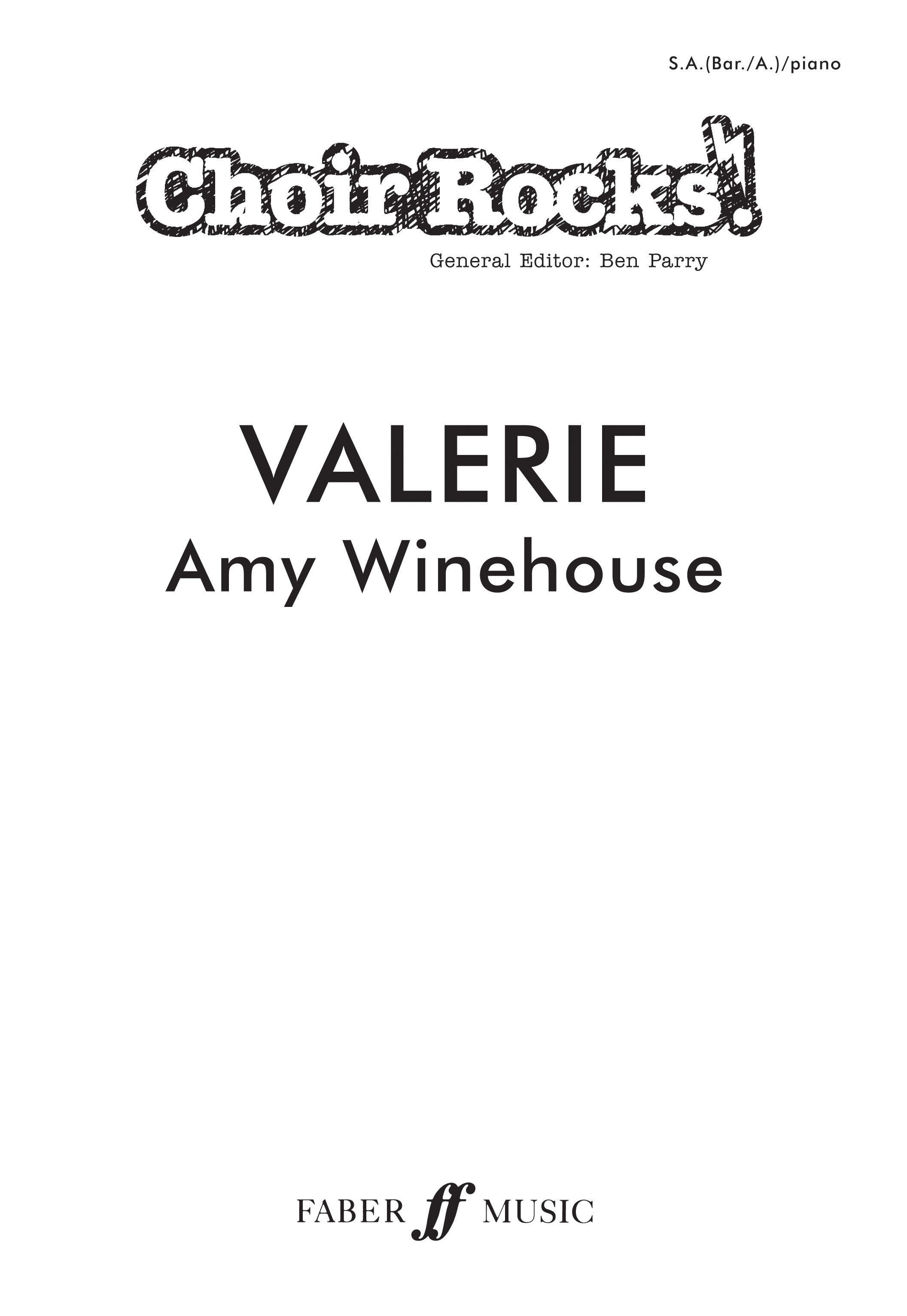 Amy Winehouse: Valerie.: Mixed Choir: Vocal Score