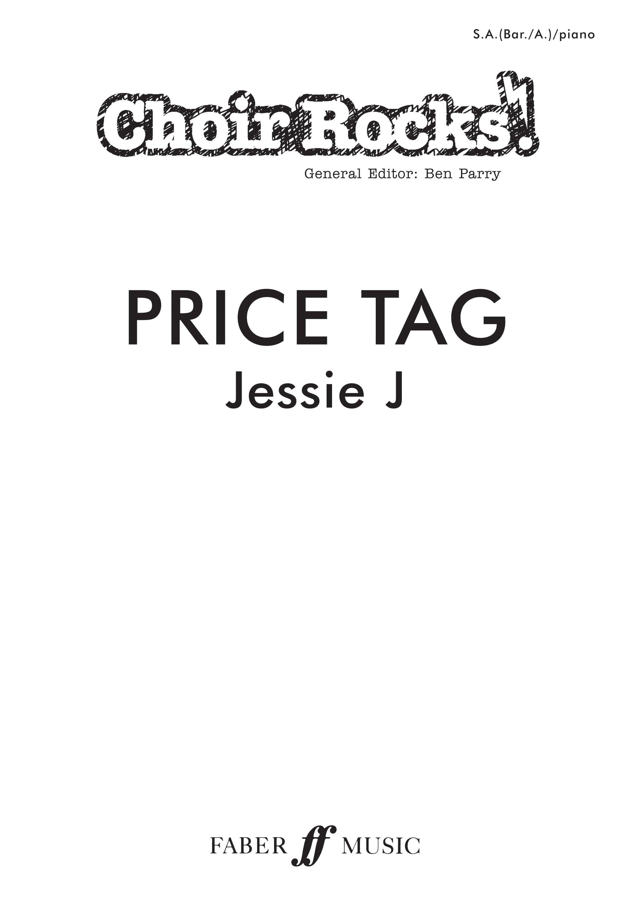 Jessie J.: Price Tag.: Mixed Choir: Vocal Score