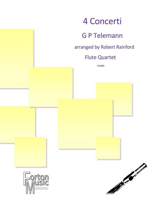 Georg Philipp Telemann: 4 Concerti: Flute Ensemble: Score and Parts