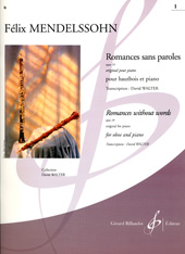 Felix Mendelssohn Bartholdy: Romances Sans Paroles Opus 19 Volume 1: Oboe: Score