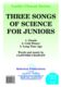 Clifford Crawley: Three Songs Of Science For Juniors: Unison Voices: Vocal Album