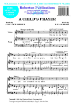 William Henry Anderson: Child's Prayer Old Shepherd's Prayr: Mixed Choir: Vocal