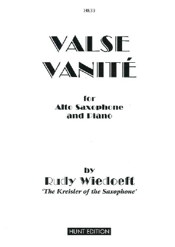 R. Wiedoeft: Valse Vanite: Alto Saxophone: Vocal Album