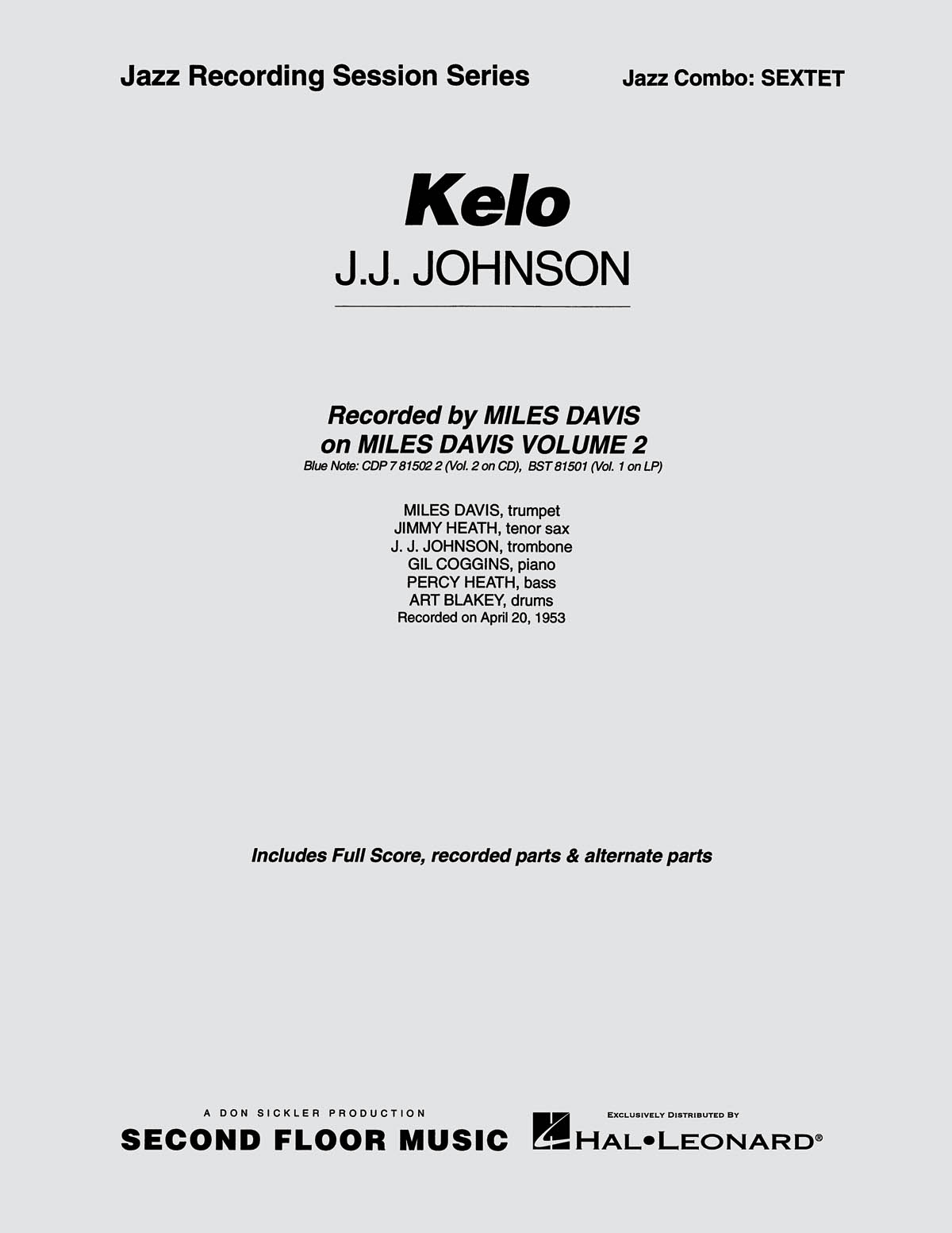 J.J. Johnson: Kelo: Jazz Ensemble: Score