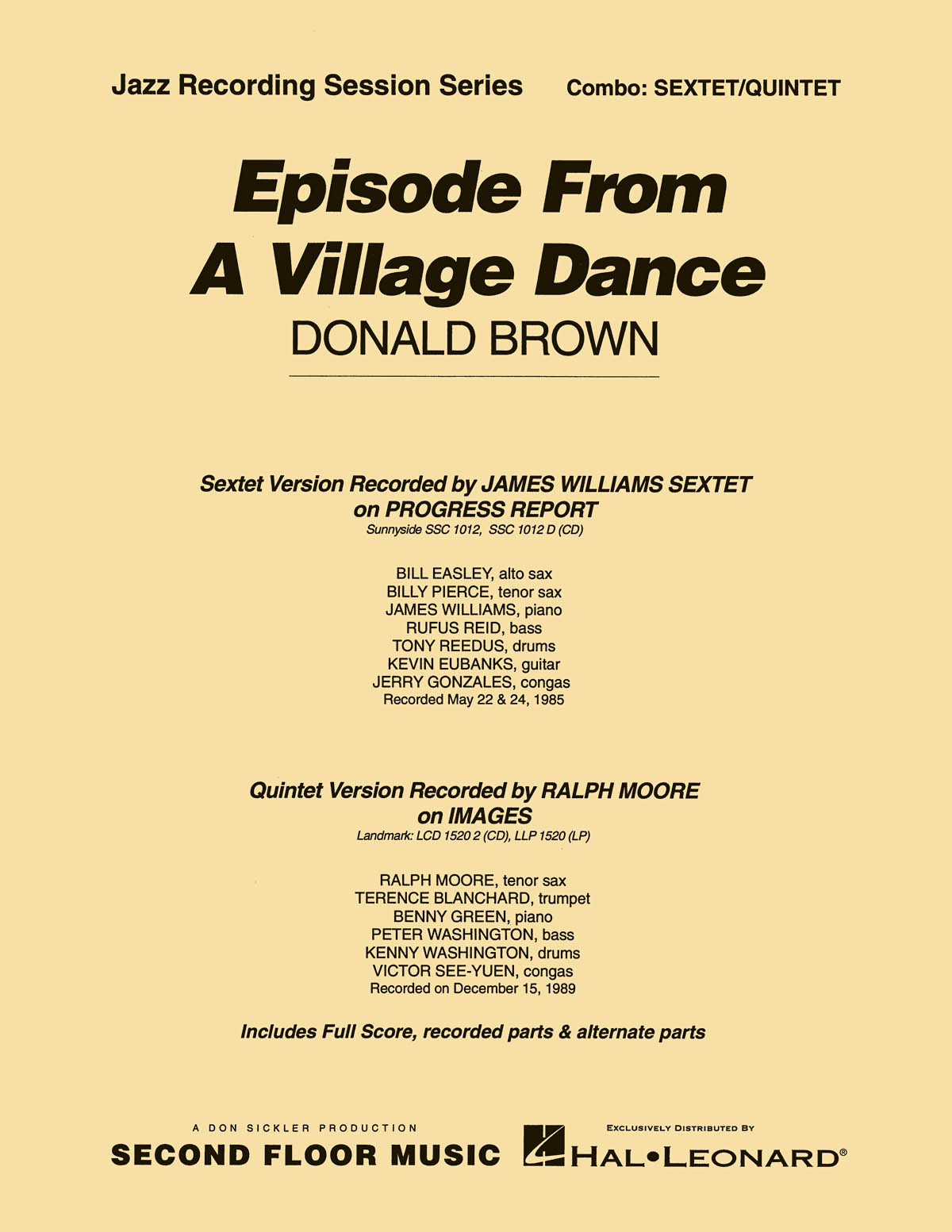 Donald Brown: Episode from a Village Dance: Jazz Ensemble: Score