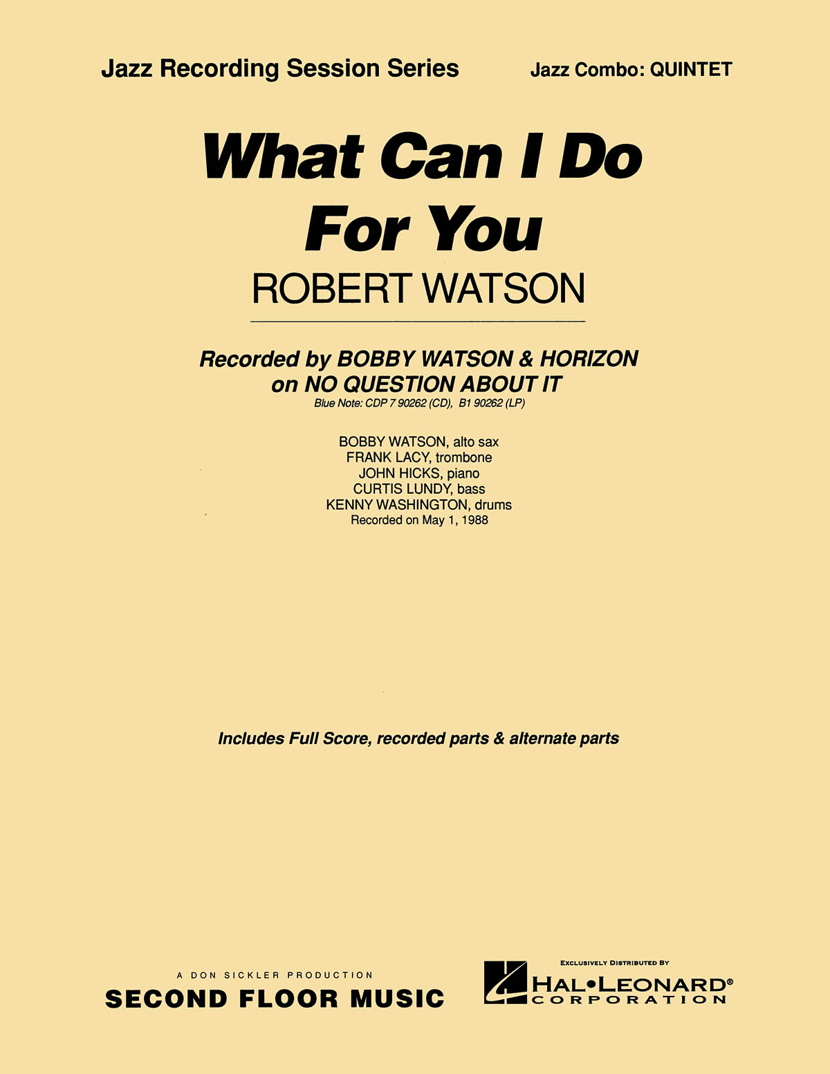 Robert Watson: What Can I Do For You: Jazz Ensemble: Score