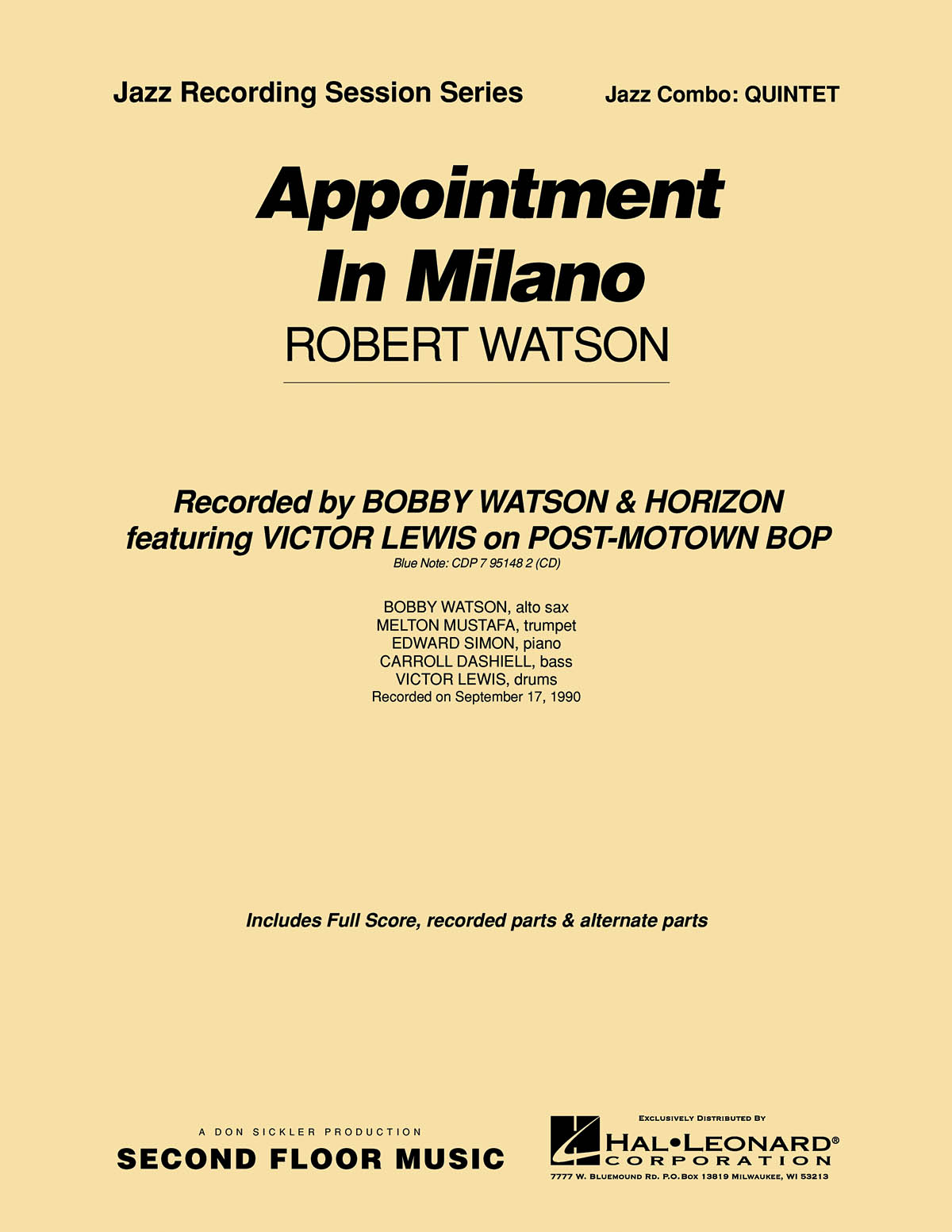 Robert Watson: Appointment in Milano: Jazz Ensemble: Score