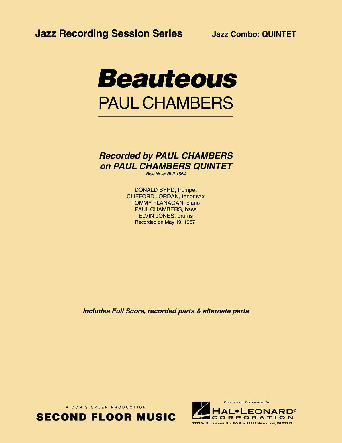 Paul Chambers: Beauteous: Jazz Ensemble: Score