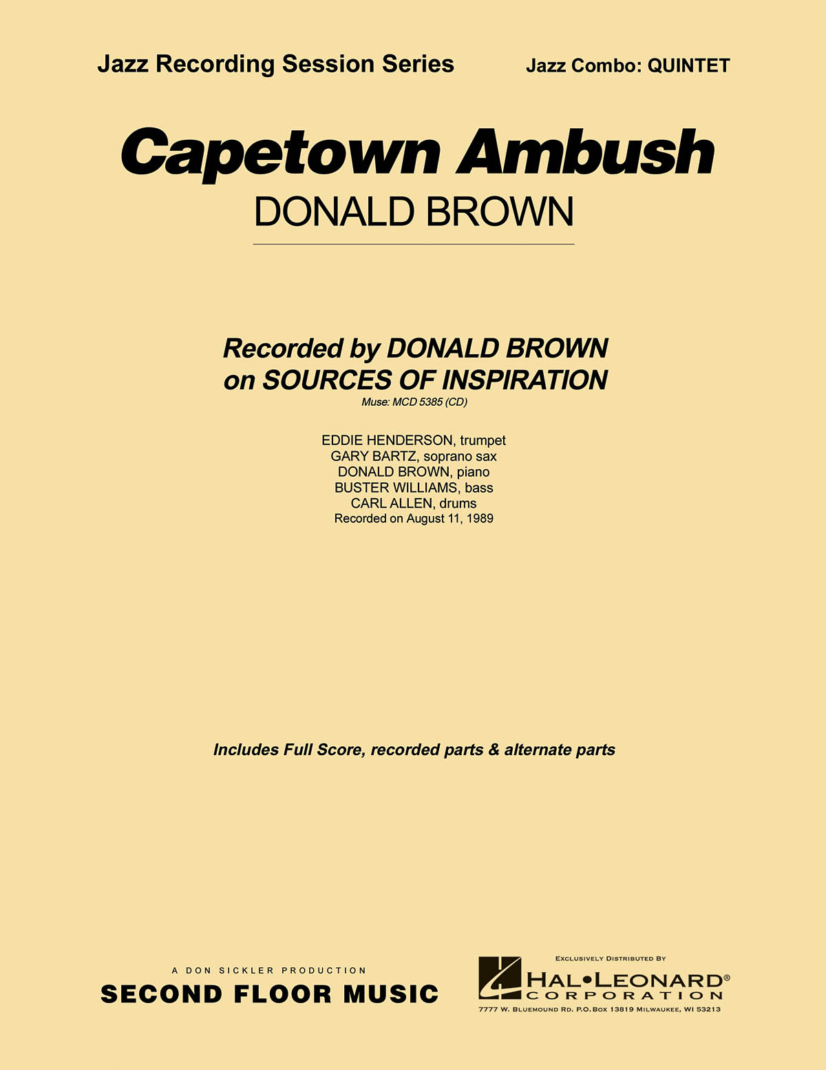 Donald Brown: Capetown Ambush: Jazz Ensemble: Score