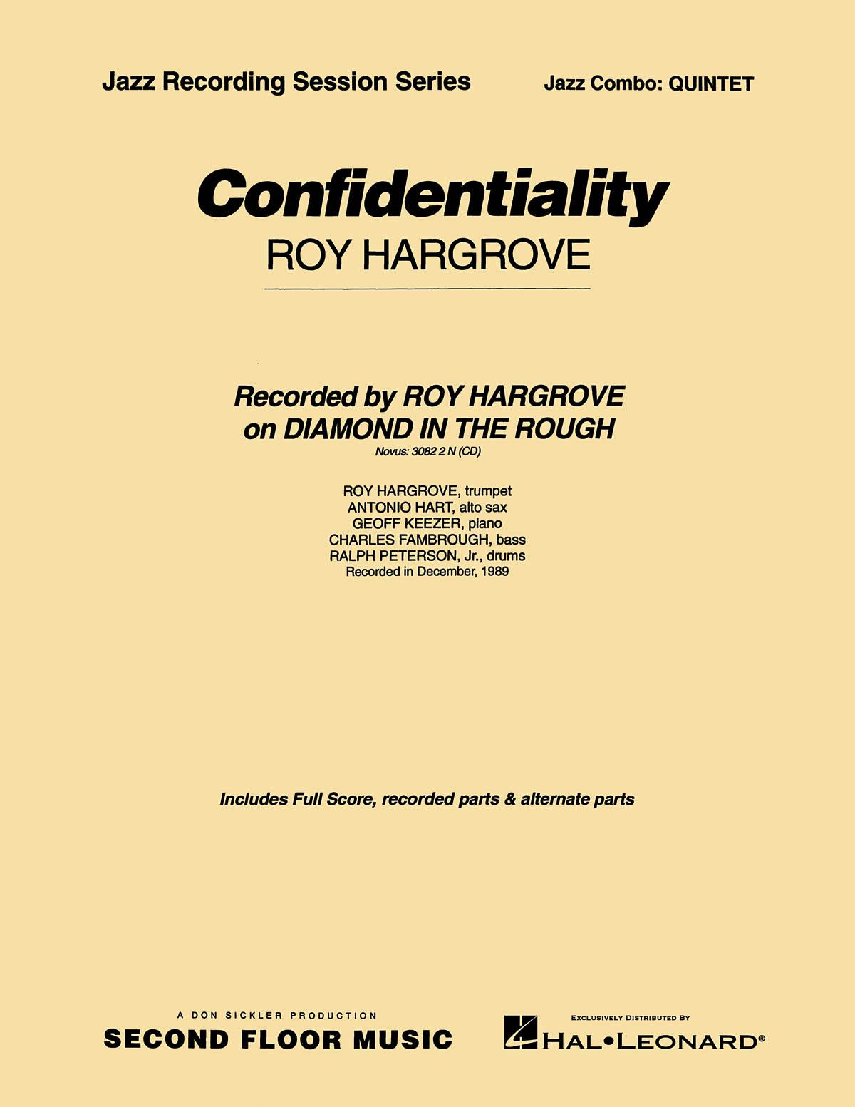 Roy Hargrove: Confidentiality: Jazz Ensemble: Score