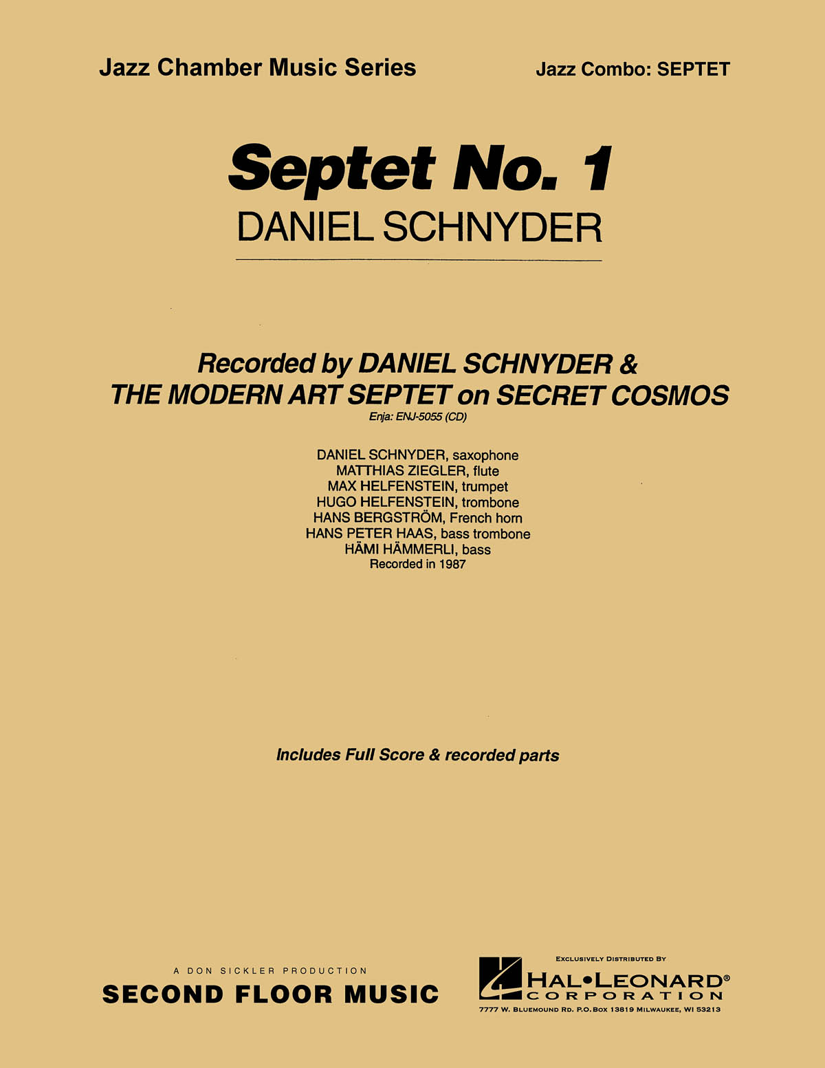 Daniel Schnyder: Septet No. 1: Jazz Ensemble: Score