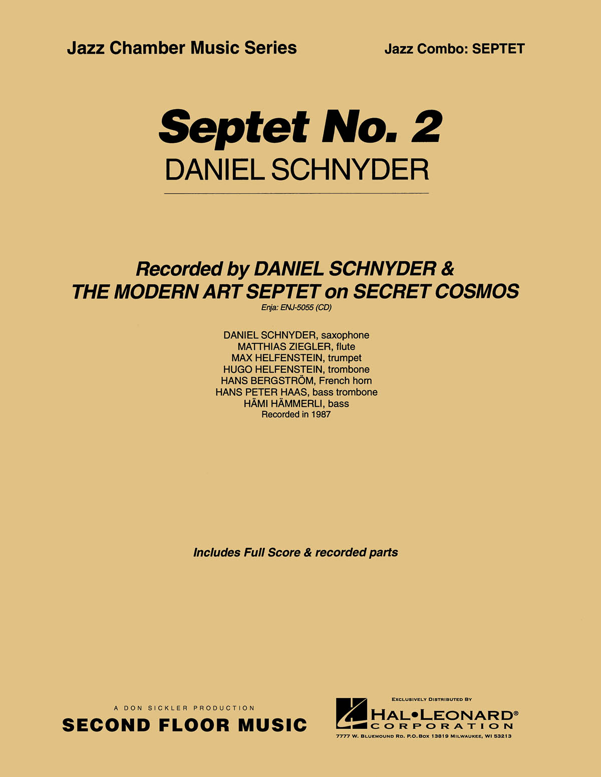 Daniel Schnyder: Septet No. 2: Jazz Ensemble: Score