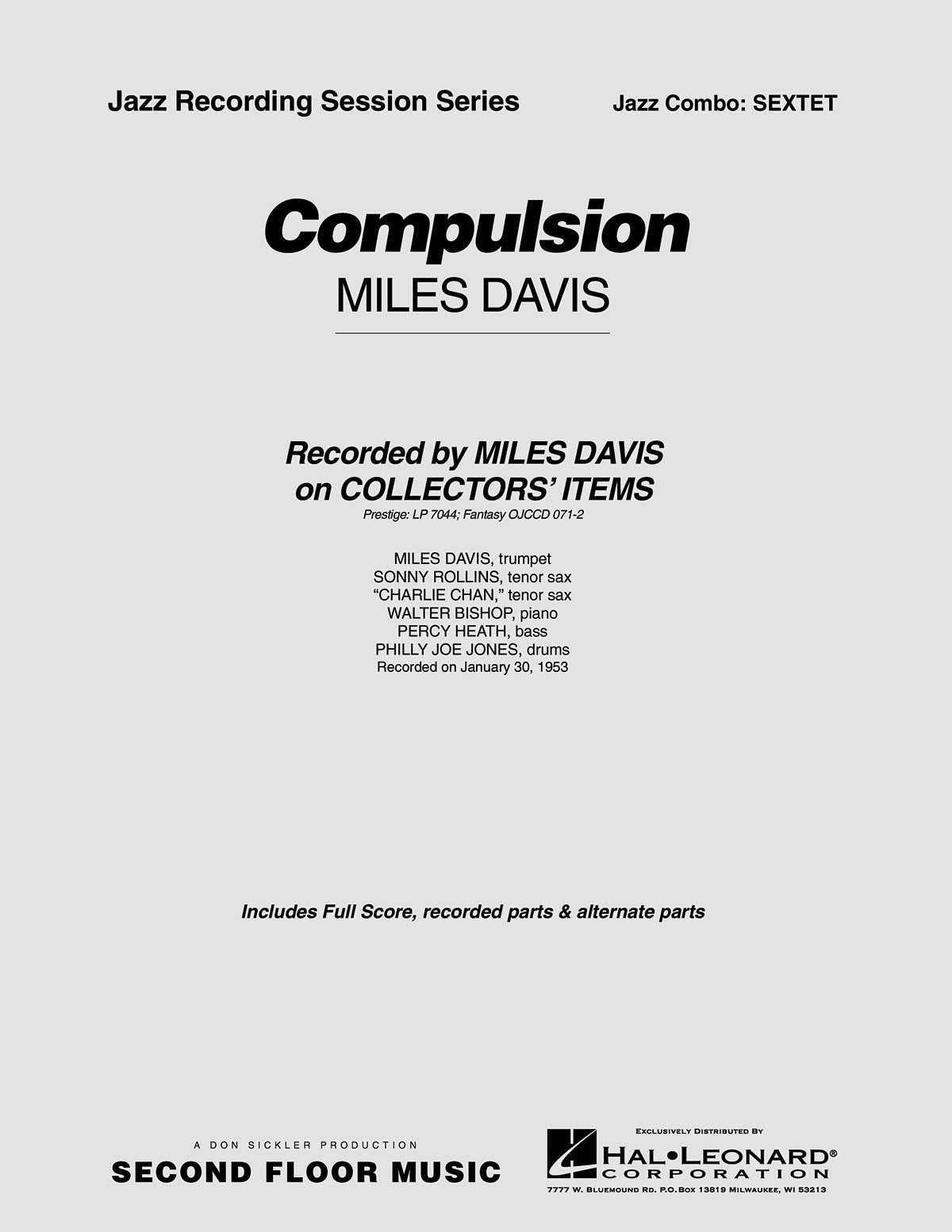 Miles Davis: Compulsion: Jazz Ensemble: Score & Parts
