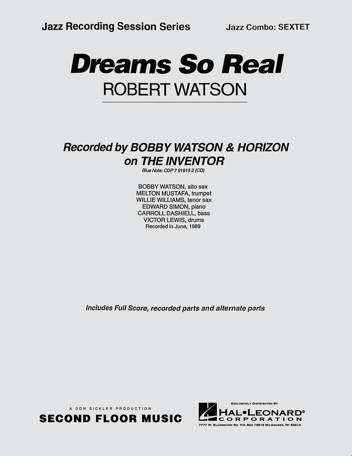 Robert Watson: Dreams So Real Ammouliani: Jazz Ensemble: Score