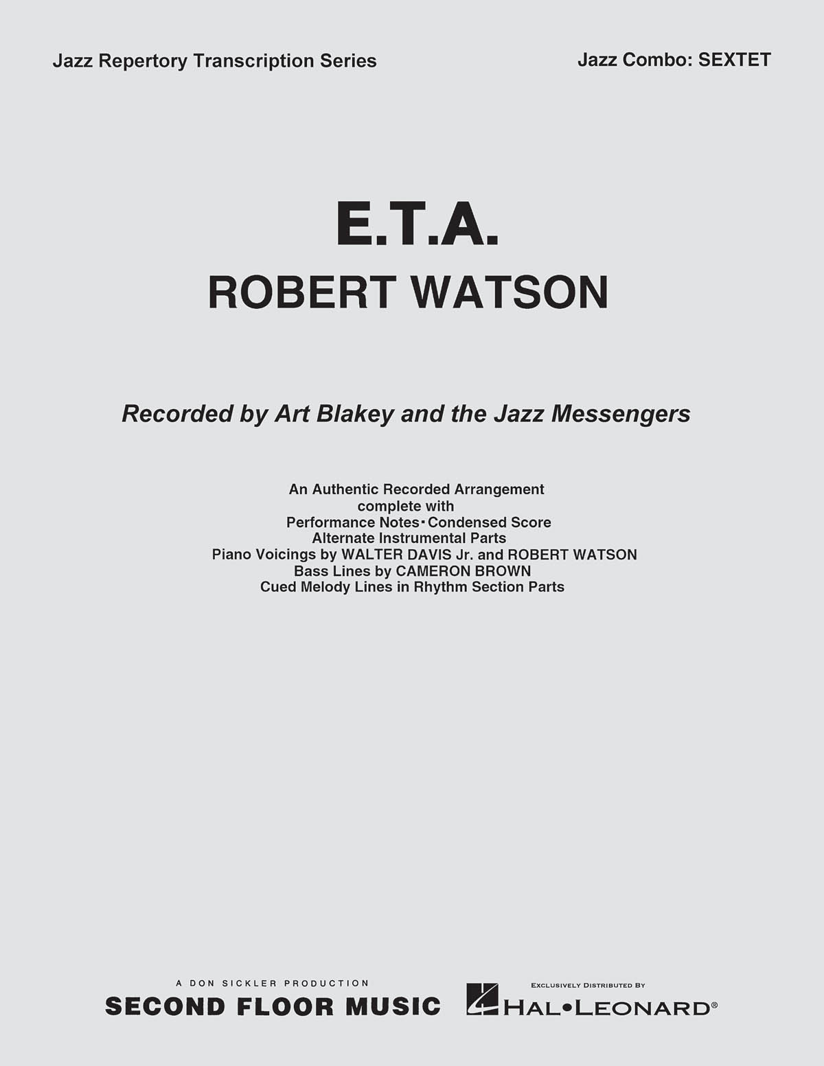Robert Watson: E.T.A.: Jazz Ensemble: Score