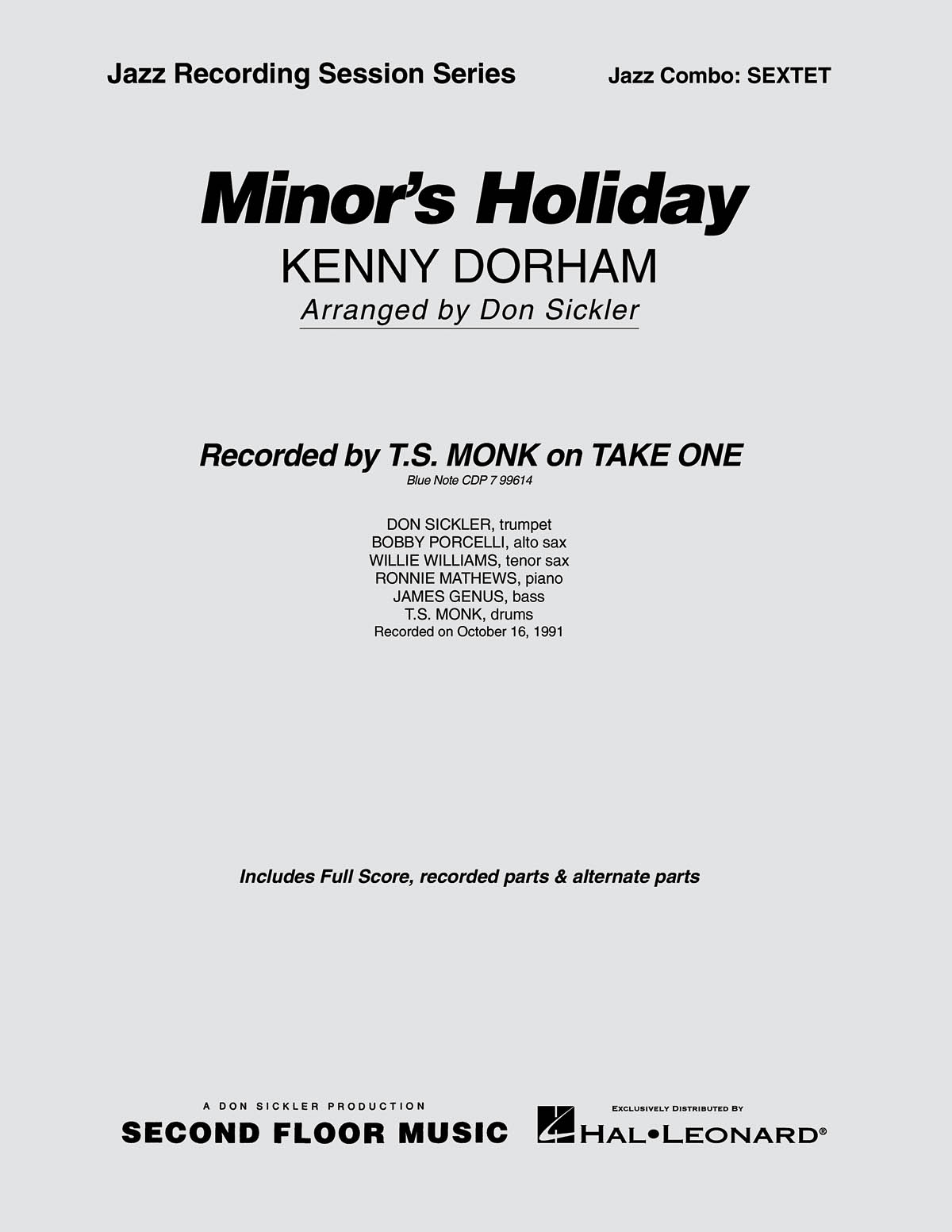 Kenny Dorham: Minor's Holiday: Jazz Ensemble: Score & Parts