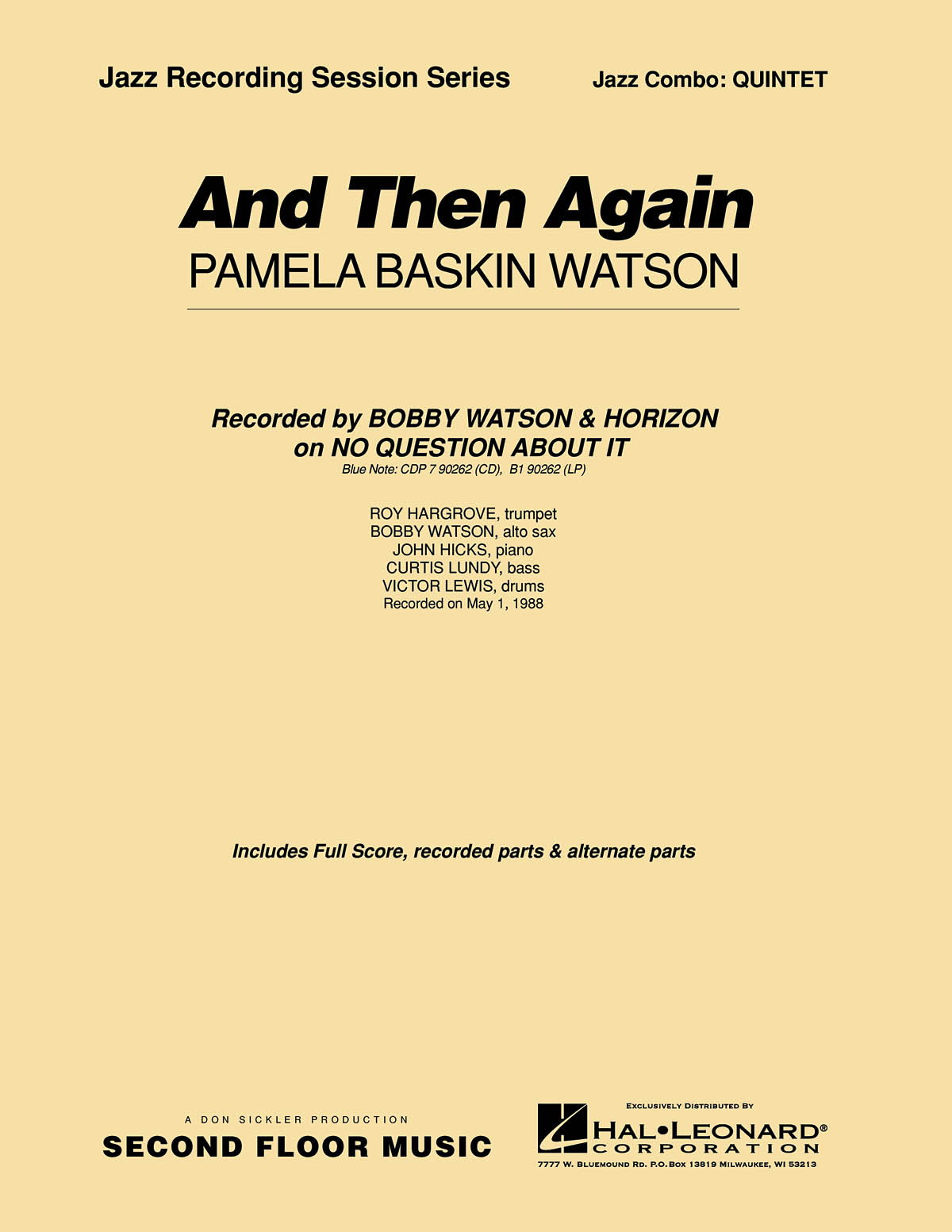 Pamela Watson: And Then Again: Jazz Ensemble: Score & Parts