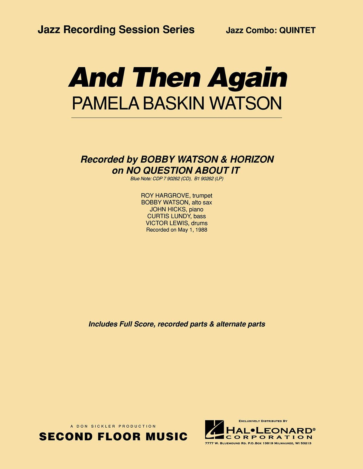 Pamela Watson: And Then Again: Jazz Ensemble: Score