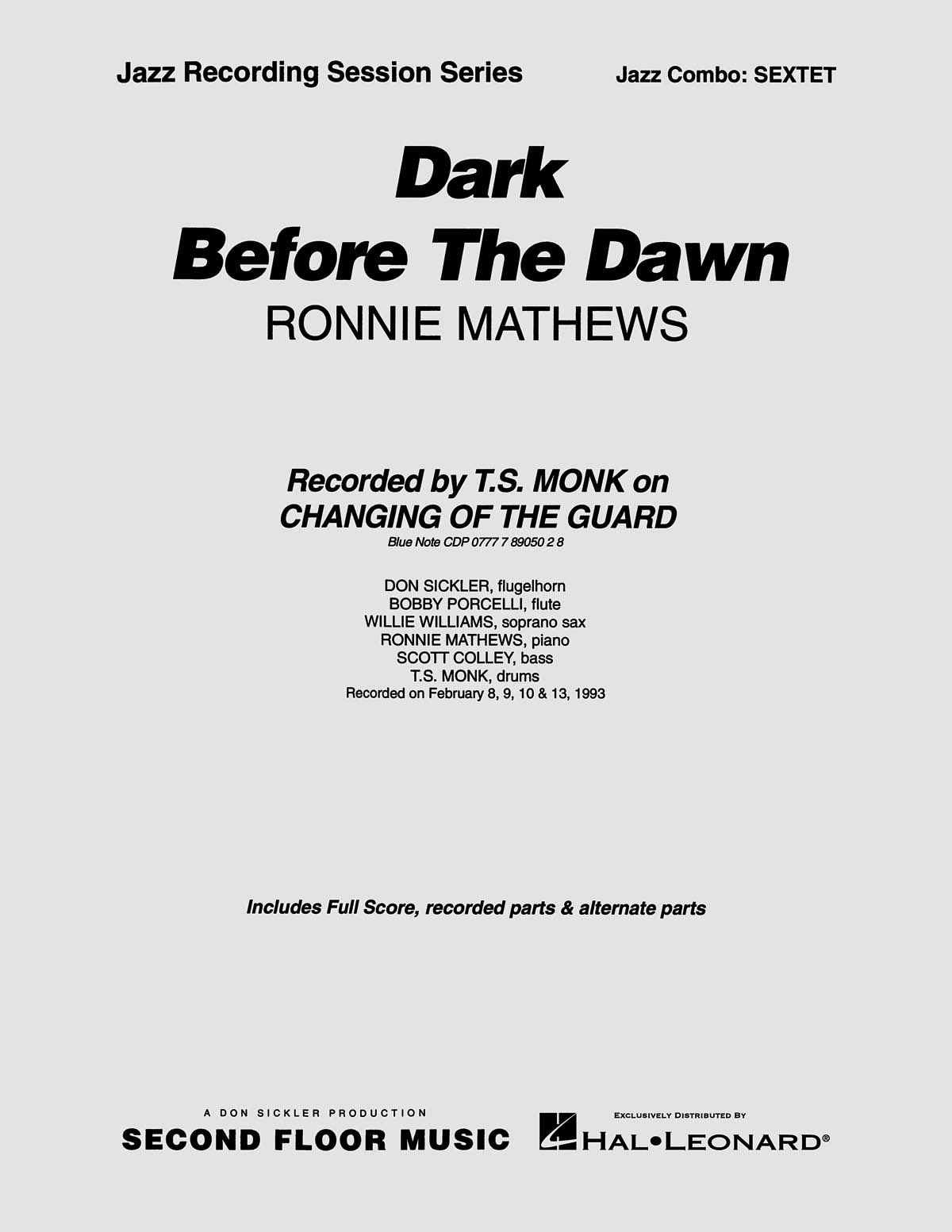 Ronnie Mathews: Dark Before the Dawn: Jazz Ensemble: Score